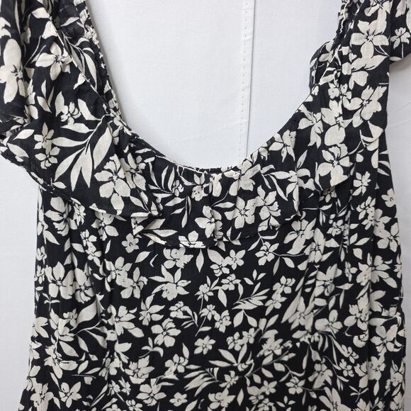 Old Navy Cami Mini Dress Black White Floral Sleeveless Lined Summer Casual Large - Picture 4 of 9